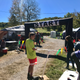 Dauwalter stands near her camp at the starting line